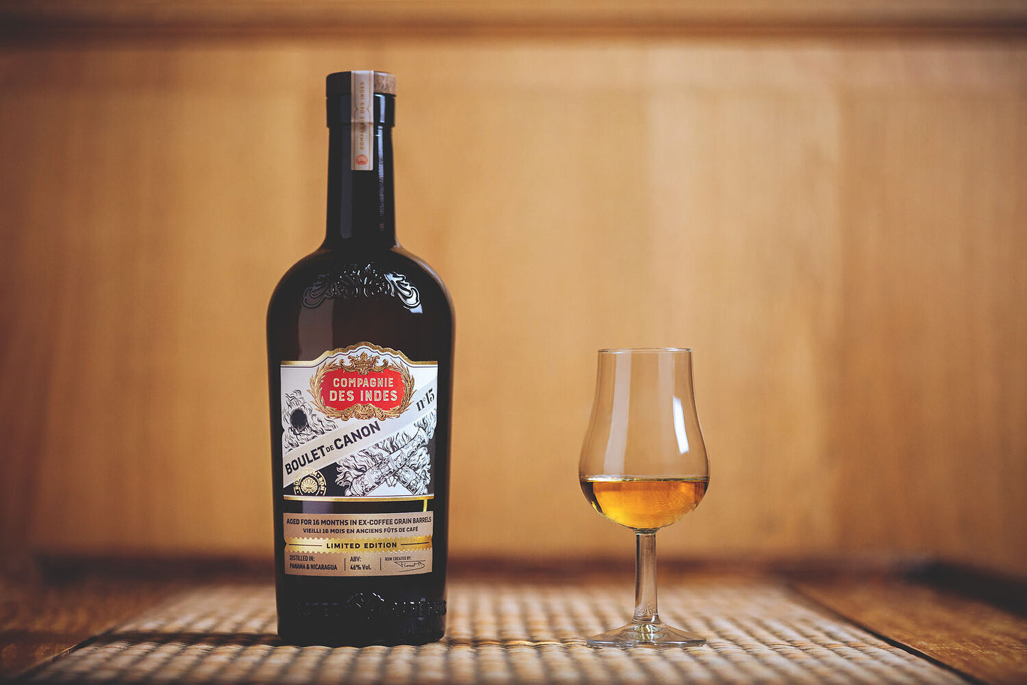 RHUM BOULET DE CANON N°15 -  VIEILLI 16 MOIS EN ANCIENS FÛTS DE CAFÉ