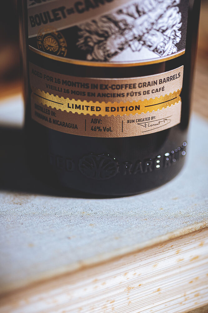 RHUM BOULET DE CANON N°15 -  VIEILLI 16 MOIS EN ANCIENS FÛTS DE CAFÉ