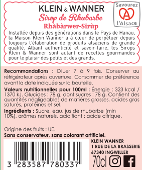 SIROP DE RHUBARBE